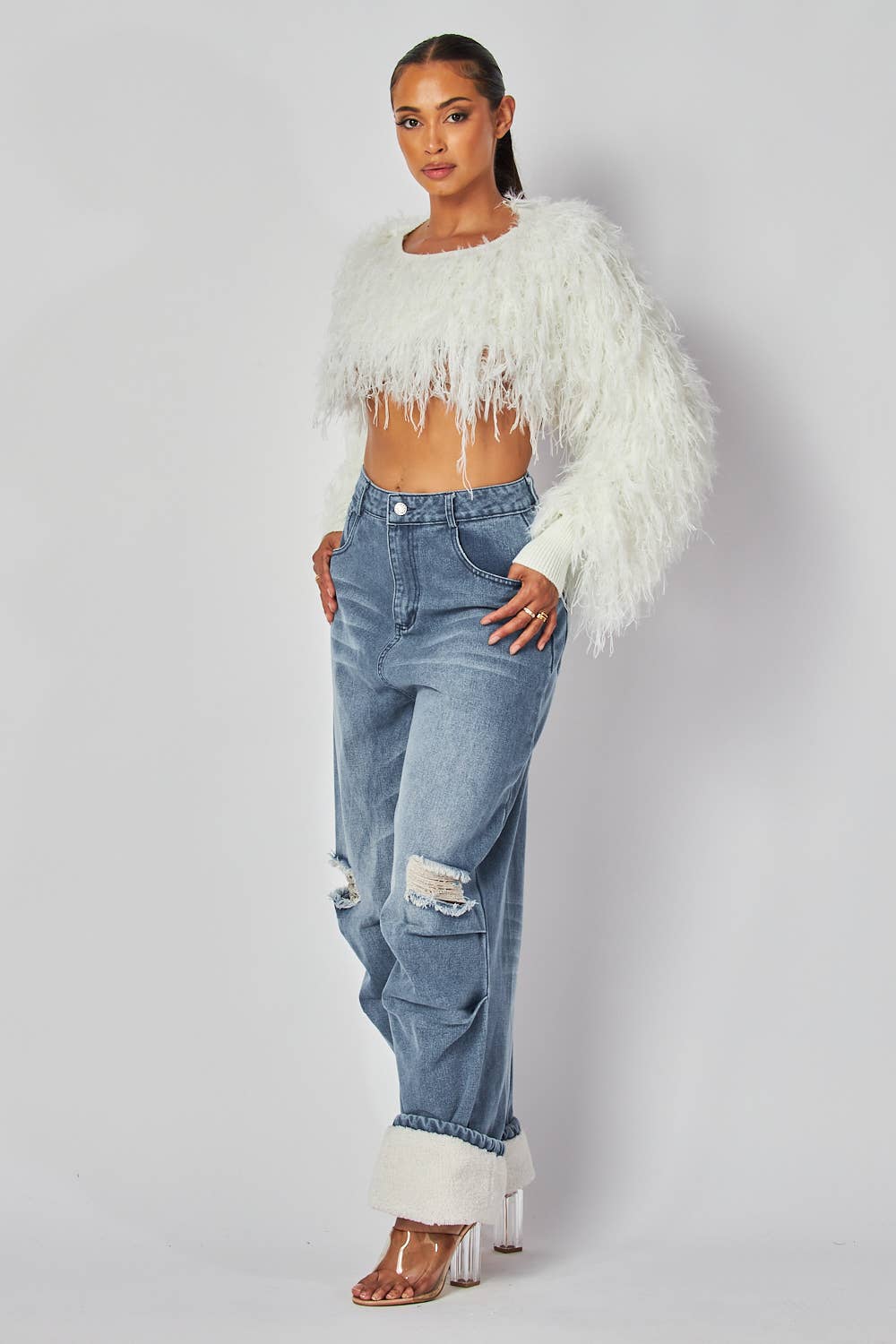 Cuff Ankle Jeans - SHE RARE