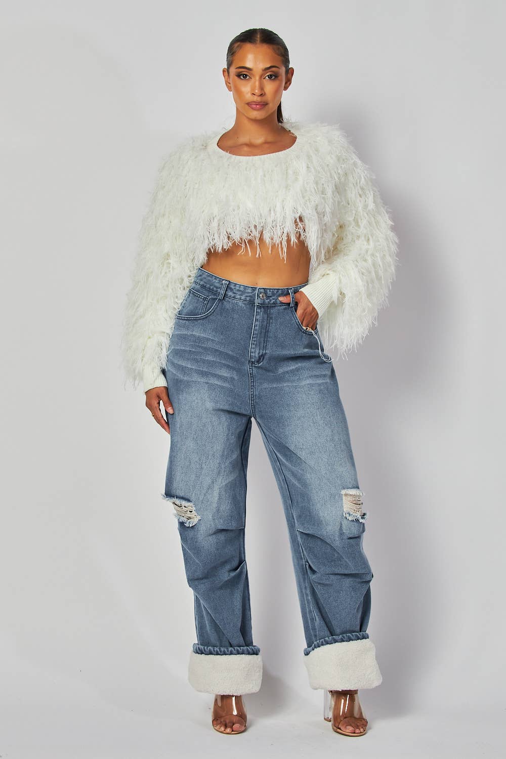 Cuff Ankle Jeans - SHE RARE