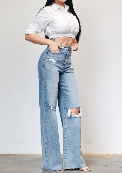 90’s Baby Wide Leg Jeans - She Rare Boutique