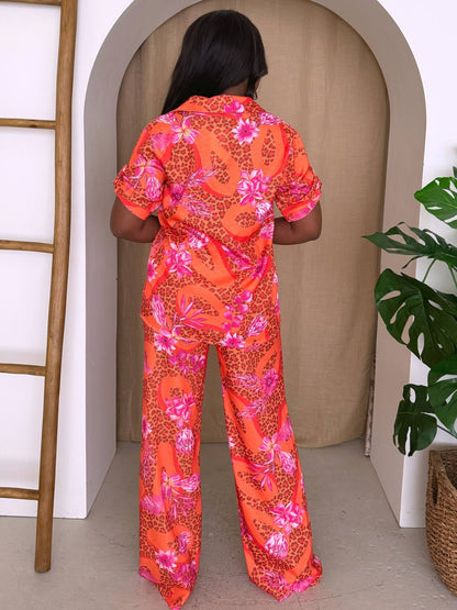 Tropical Animal Print Pant Set - She Rare