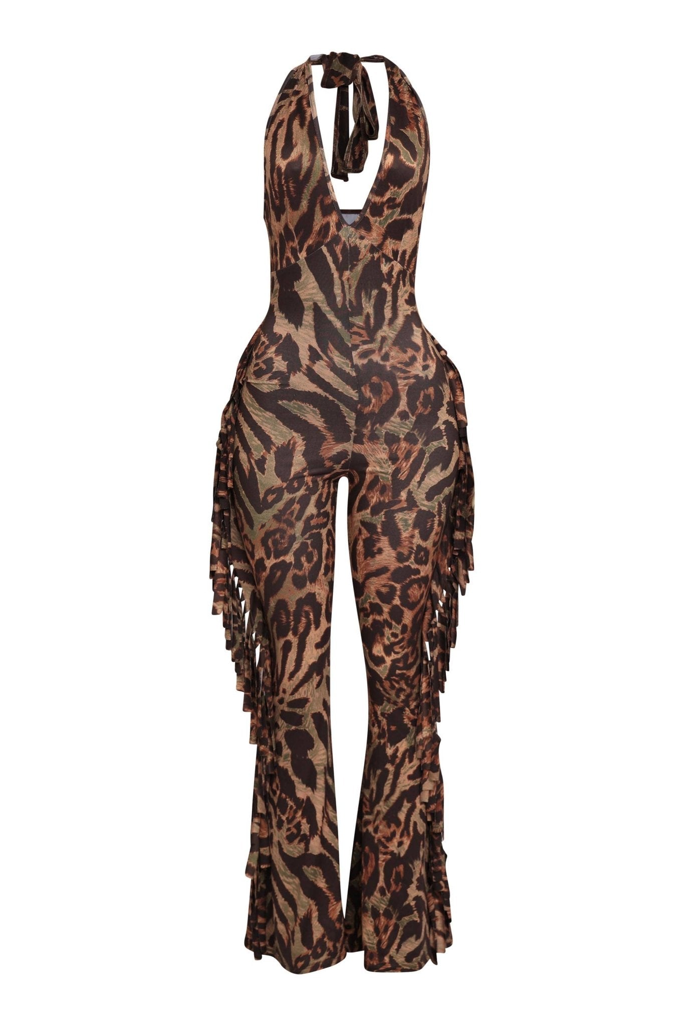 Leopard Halter Jumpsuit - SHE RARE
