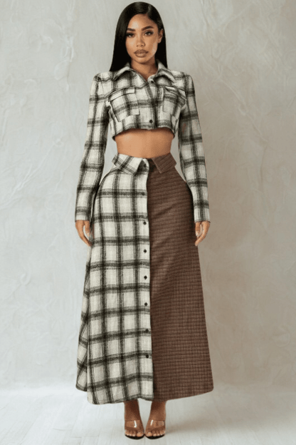 Mixed Signals Plaid Set - She Rare Boutique