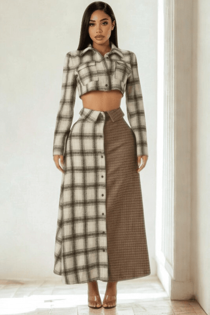 Mixed Signals Plaid Set - She Rare Boutique