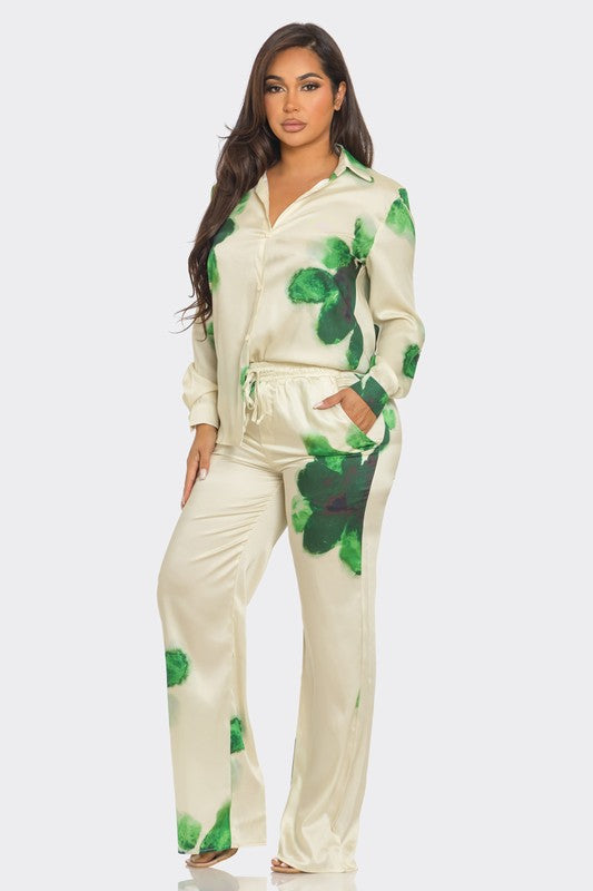 Envy Green Satin Set