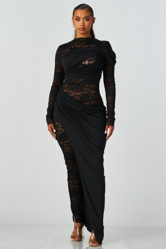 Luxe Shadow Lace Drape Jumpsuit