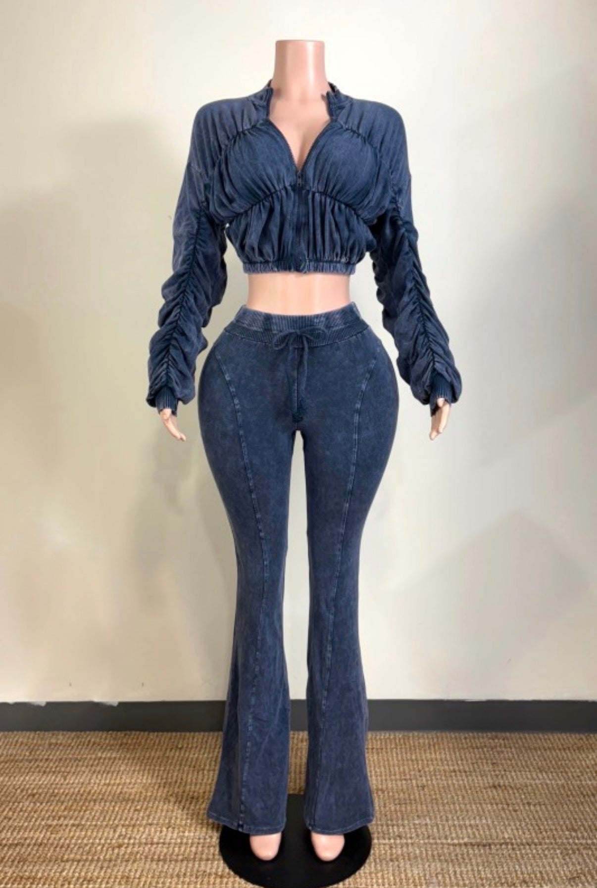 Material Wash Jacket & Pants Set - She Rare Boutique