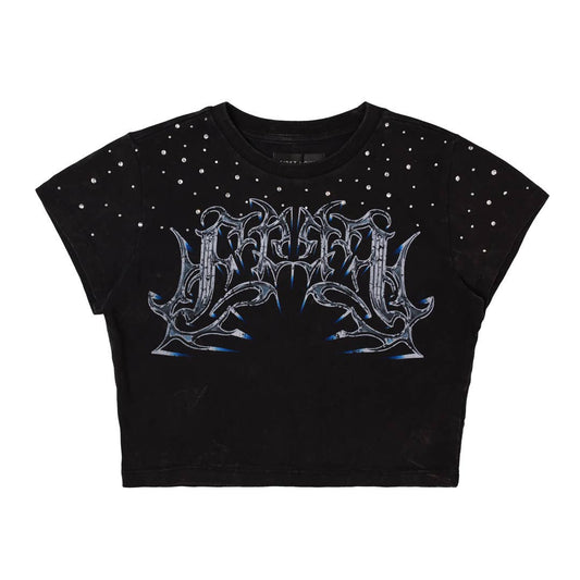 Rhinestone Washed Baby Tee