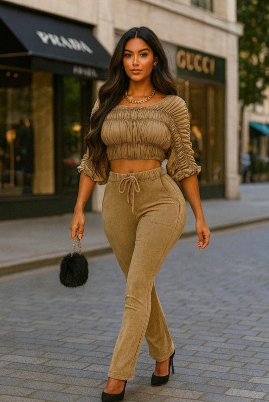 Golden Hour Ruched Set - She Rare Boutique