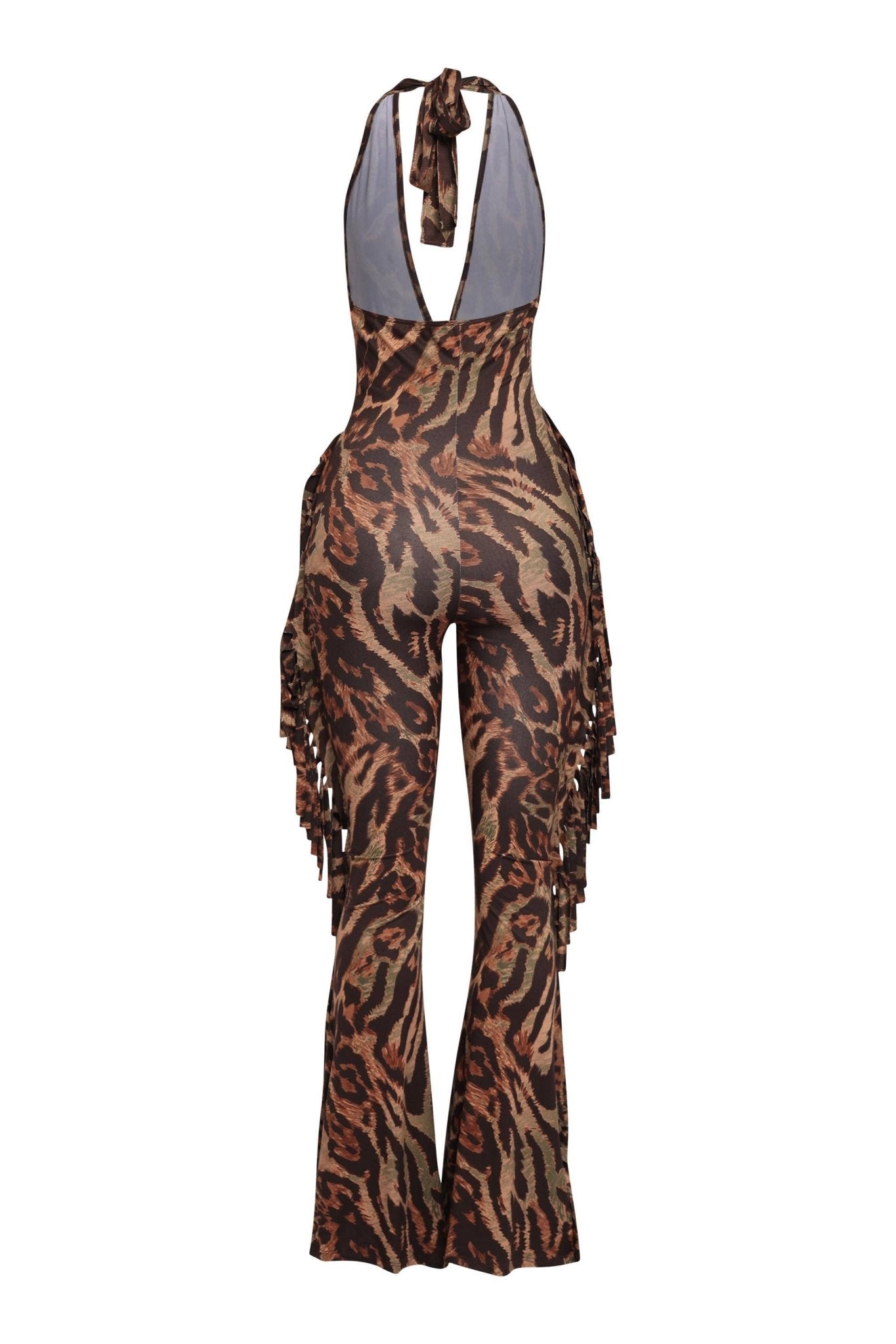 Leopard Halter Jumpsuit - SHE RARE