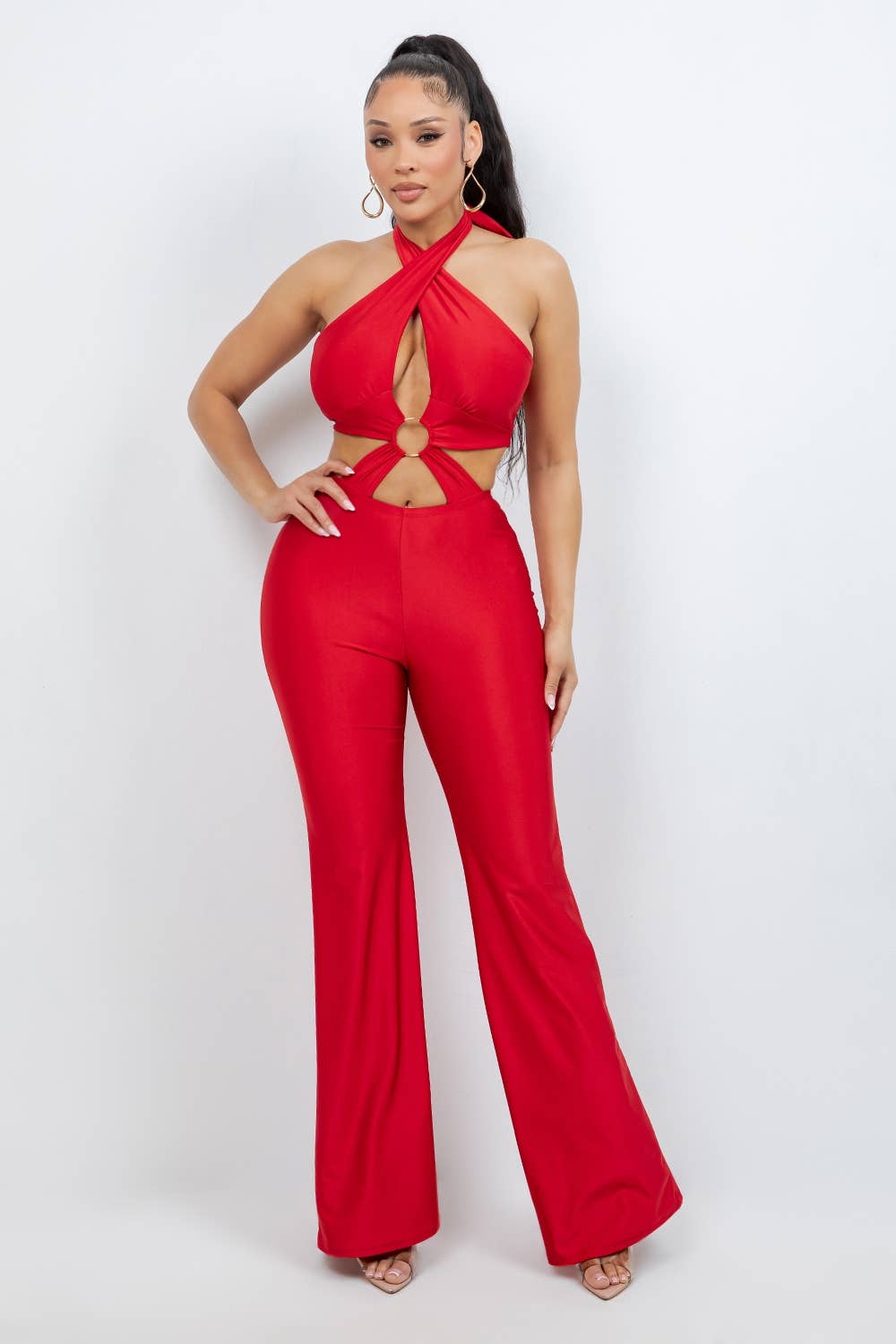 Red Alert Halter Jumpsuit