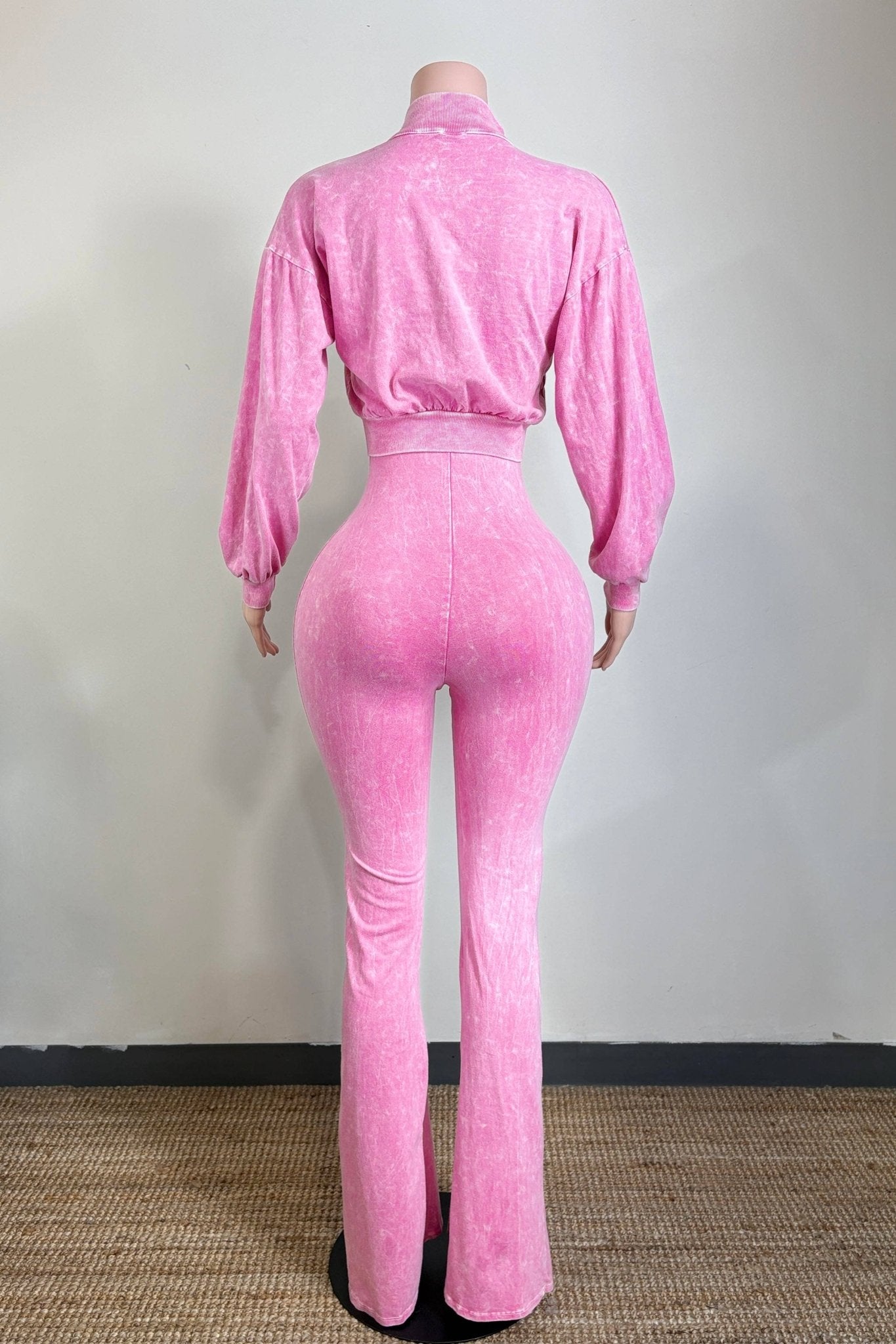 Pink Statement Flare Jumpsuit Set - She Rare Boutique