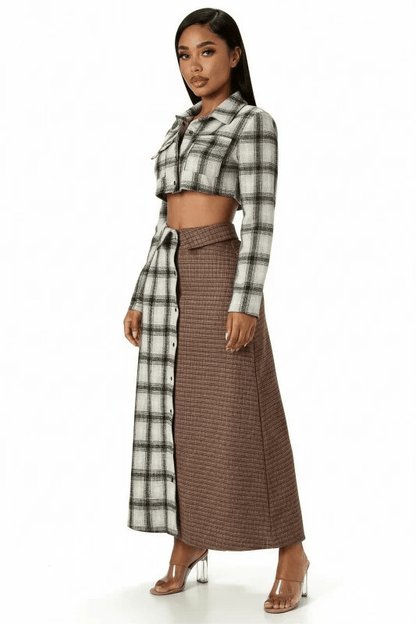 Mixed Signals Plaid Set - She Rare Boutique