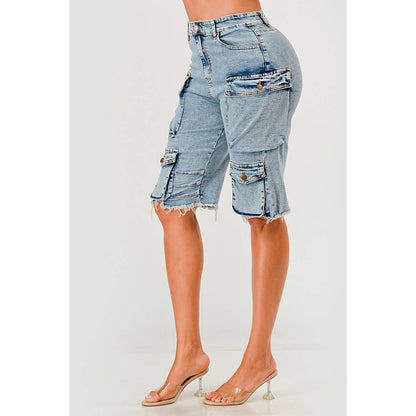 Cargo Denim Shorts