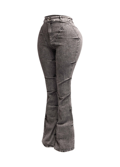 Curvy Ladies Bell Bottom Denim Pants