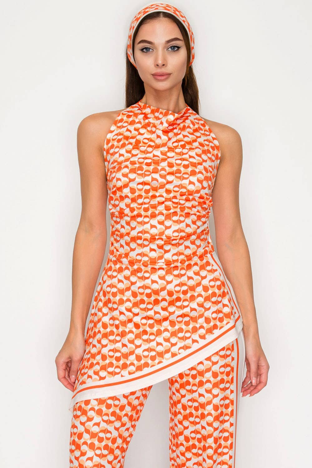 Orange Statement Halter Jumpsuit - She Rare Boutique