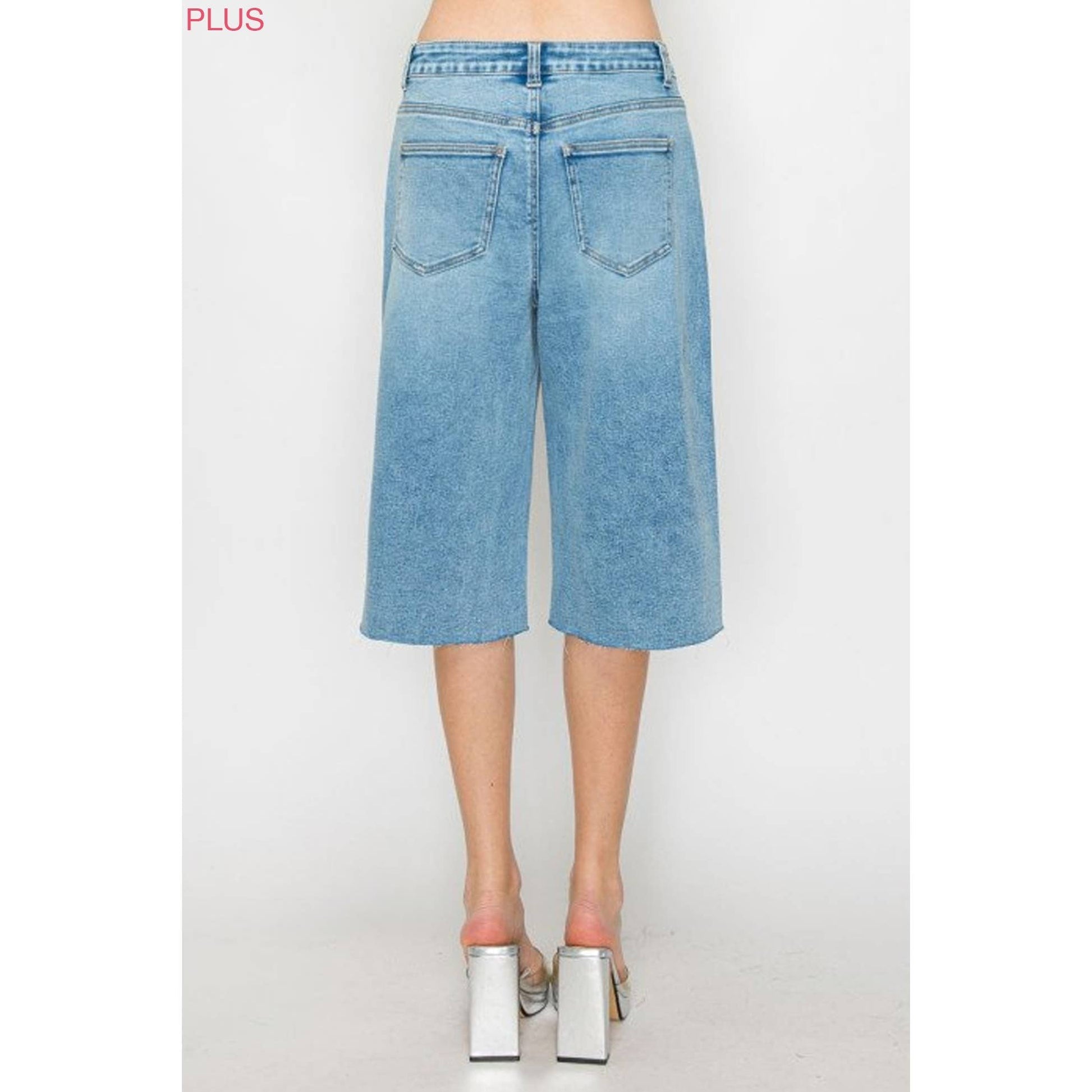 Wild Raw Hem Bermuda Denim Shorts - She Rare Boutique