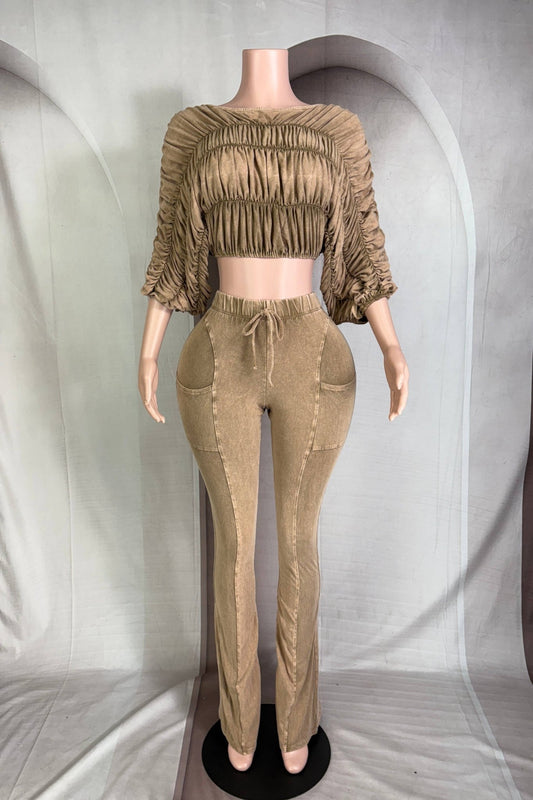 Golden Hour Ruched Set - SHE RARE