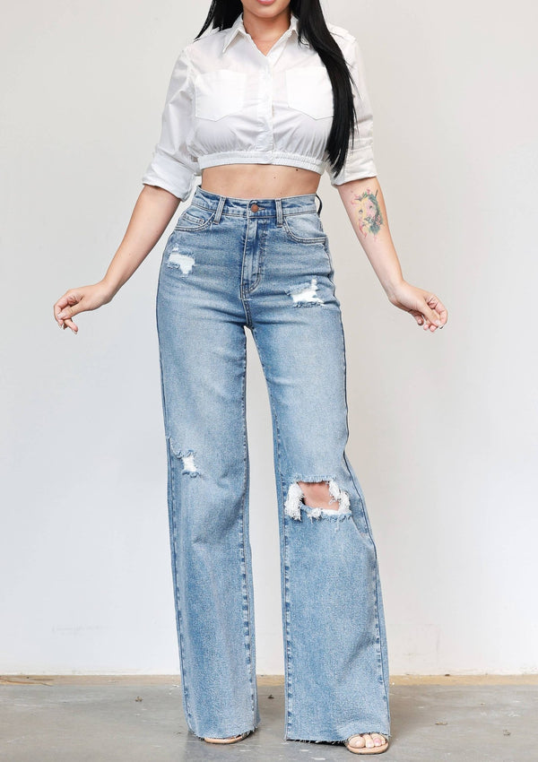 90’s Baby Wide Leg Jeans - She Rare Boutique