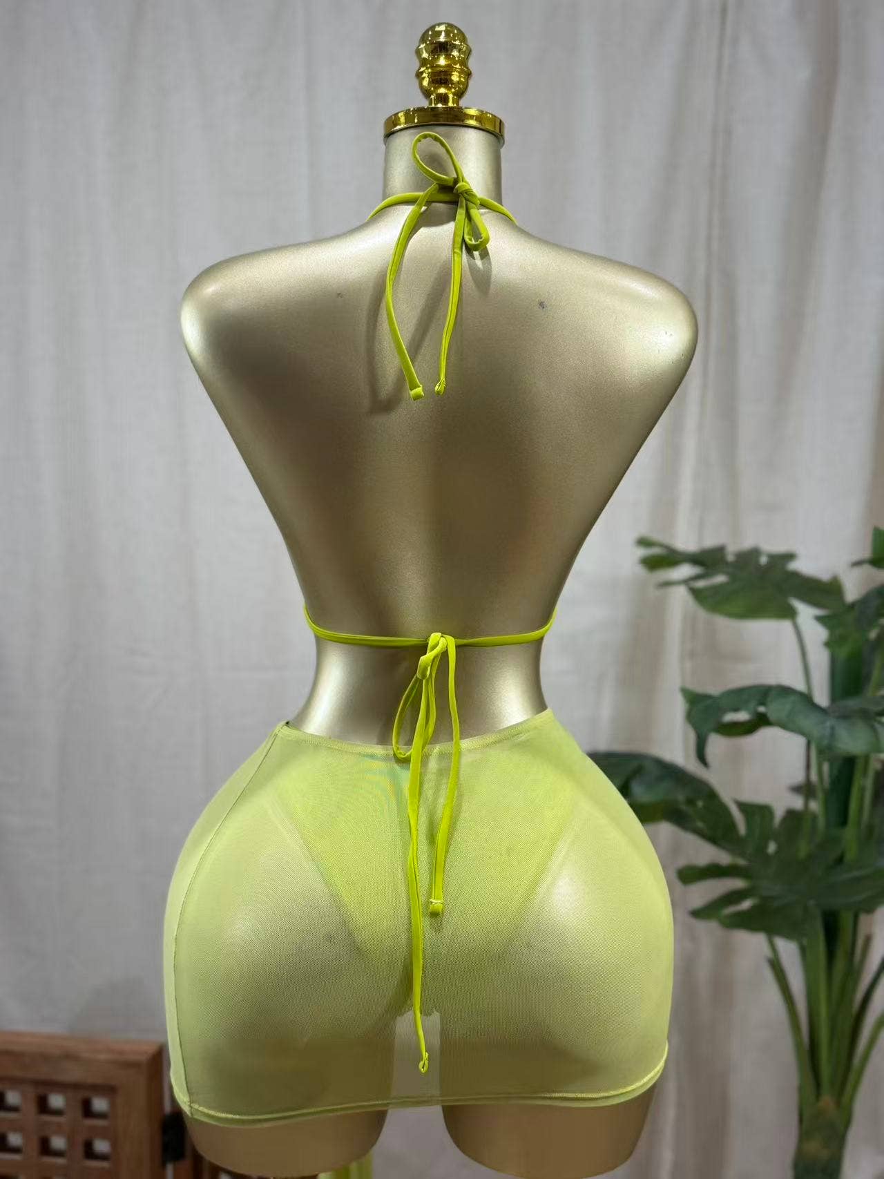 Lime Heat 3 - Piece Bikini Set - She Rare Boutique