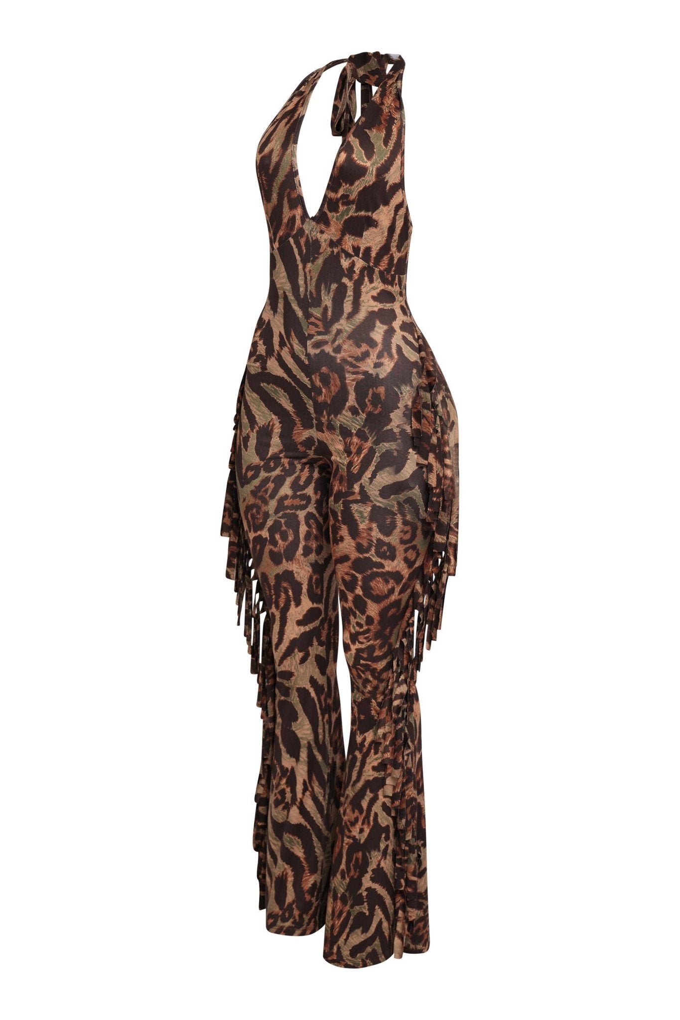Leopard Halter Jumpsuit - SHE RARE