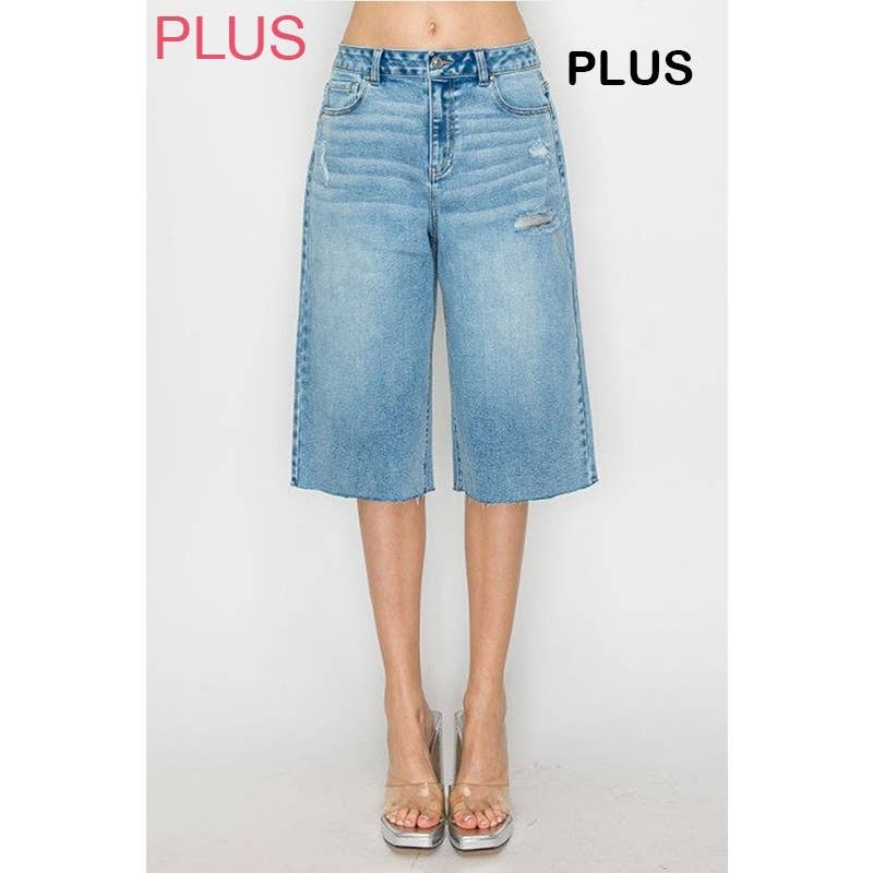 Wild Raw Hem Bermuda Denim Shorts - She Rare Boutique