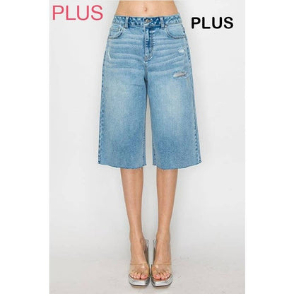 Wild Raw Hem Bermuda Denim Shorts - She Rare Boutique