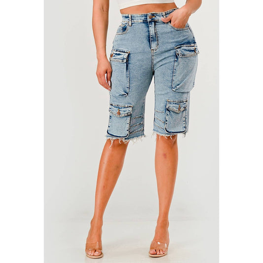 Cargo Denim Shorts