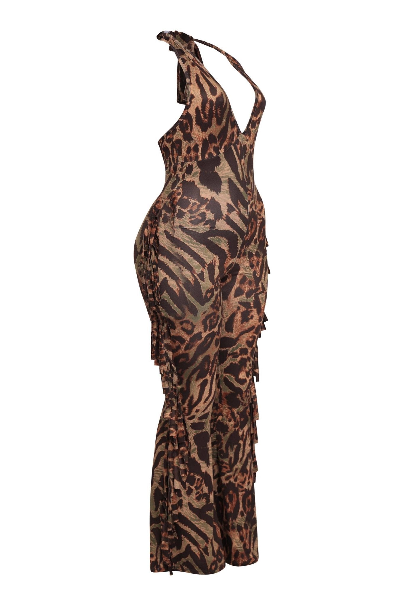 Leopard Halter Jumpsuit - SHE RARE