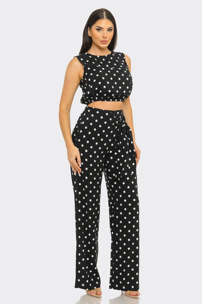 Black Chic Polka Dot Pant Set - She Rare Boutique