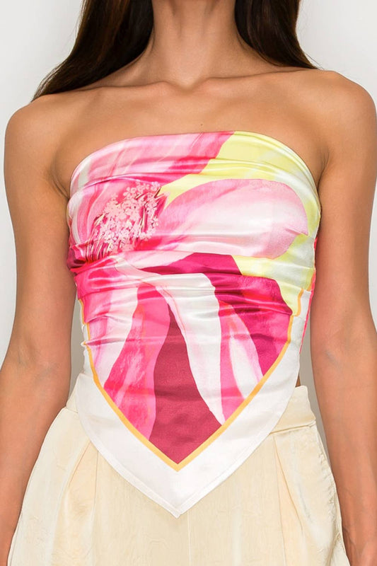 Blush Petal Scarf Tube Top - She Rare Boutique
