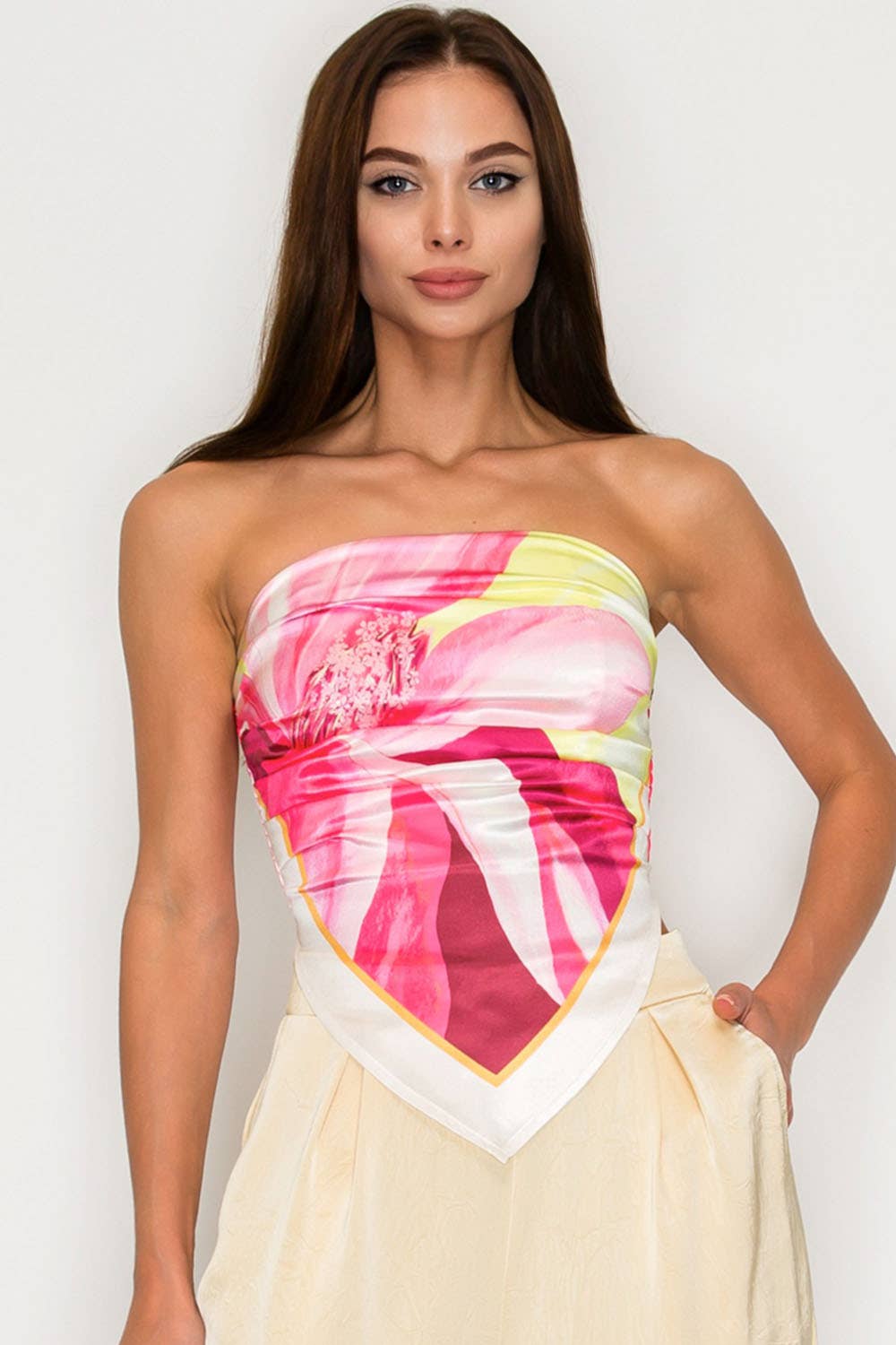 Blush Petal Scarf Tube Top - She Rare Boutique