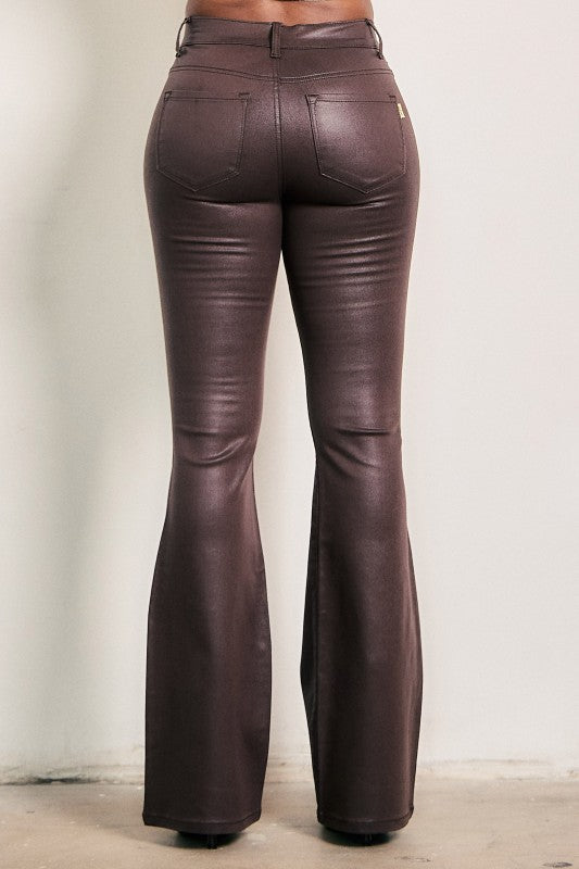 Brown Sugar Coated Boot Cut Jeans back close-up showing the snatched fit and 5-pocket design