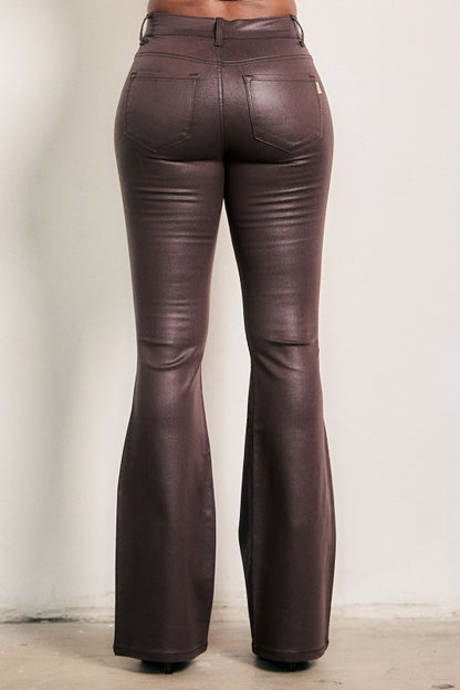 Brown Sugar Coated Boot Cut Jeans back close-up showing the snatched fit and 5-pocket design