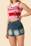 Cherry Pop Stripe Crop Tank - She Rare Boutique
