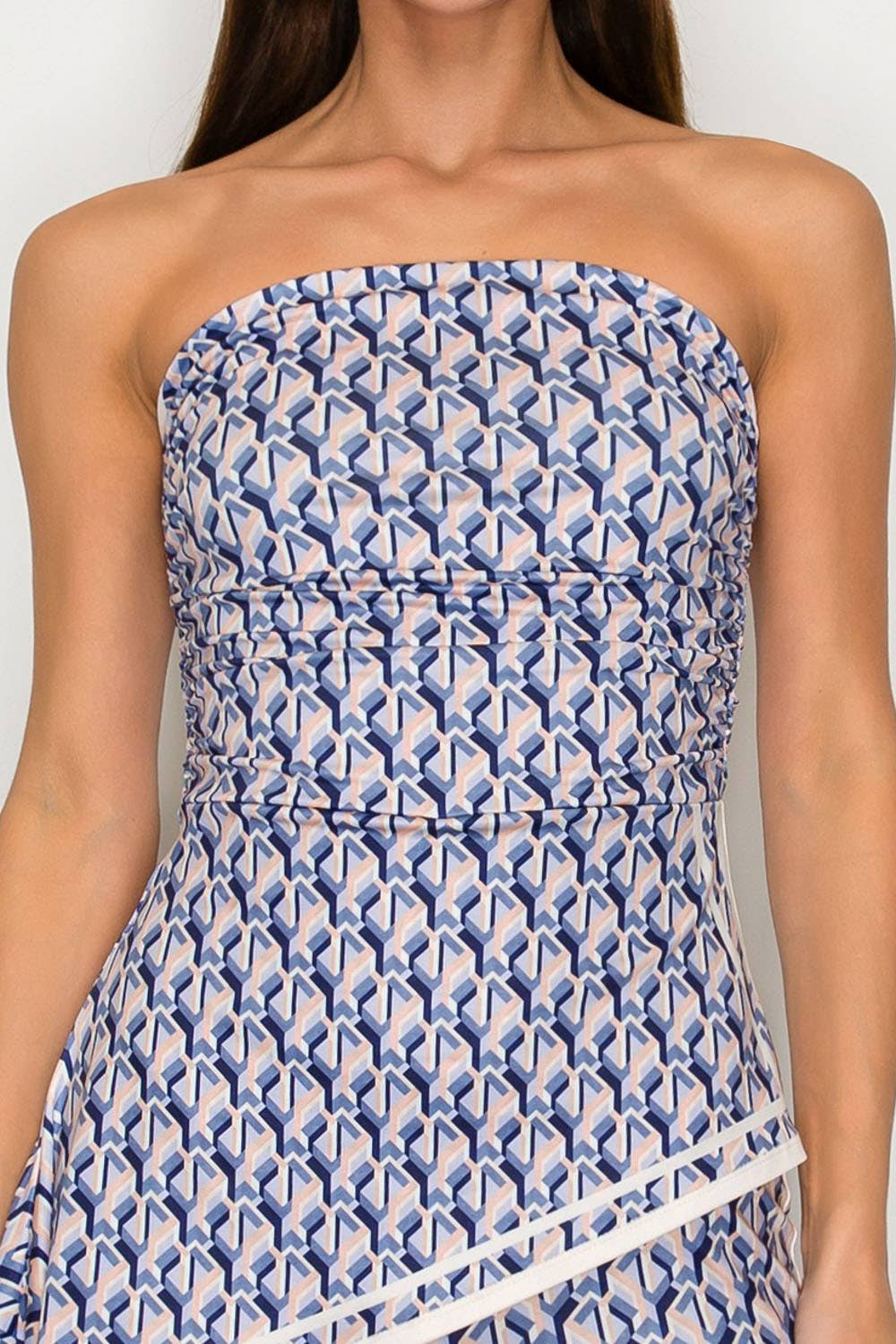 Coastal Print Strapless Jumpsuit - She Rare Boutique
