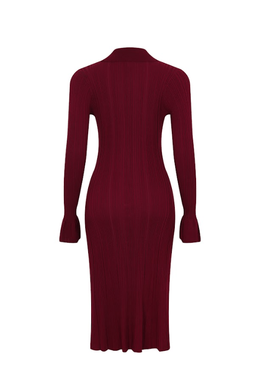 Cecilia Rib Knit Long Sleeve Dress - She Rare Boutique