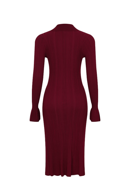 Cecilia Rib Knit Long Sleeve Dress - She Rare Boutique