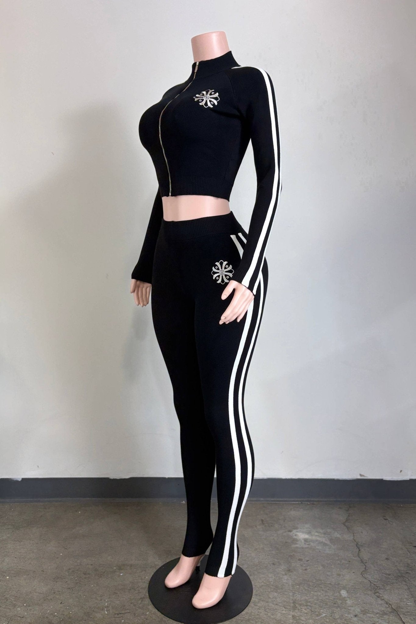 Track Star Knit Set Black - She Rare Boutique