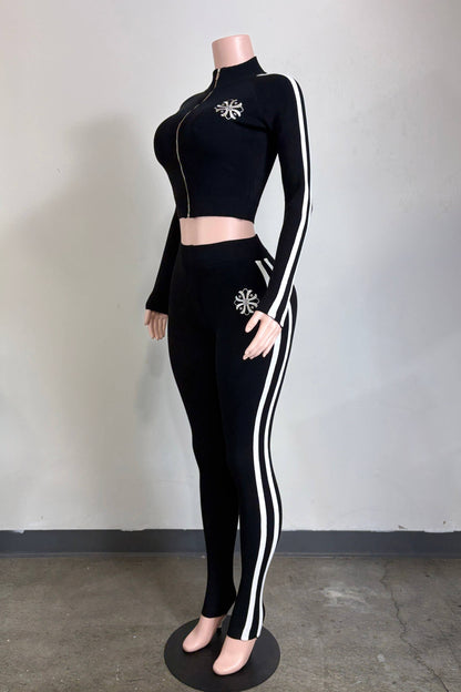 Track Star Knit Set Black - She Rare Boutique
