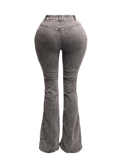 Curvy Ladies Bell Bottom Denim Pants