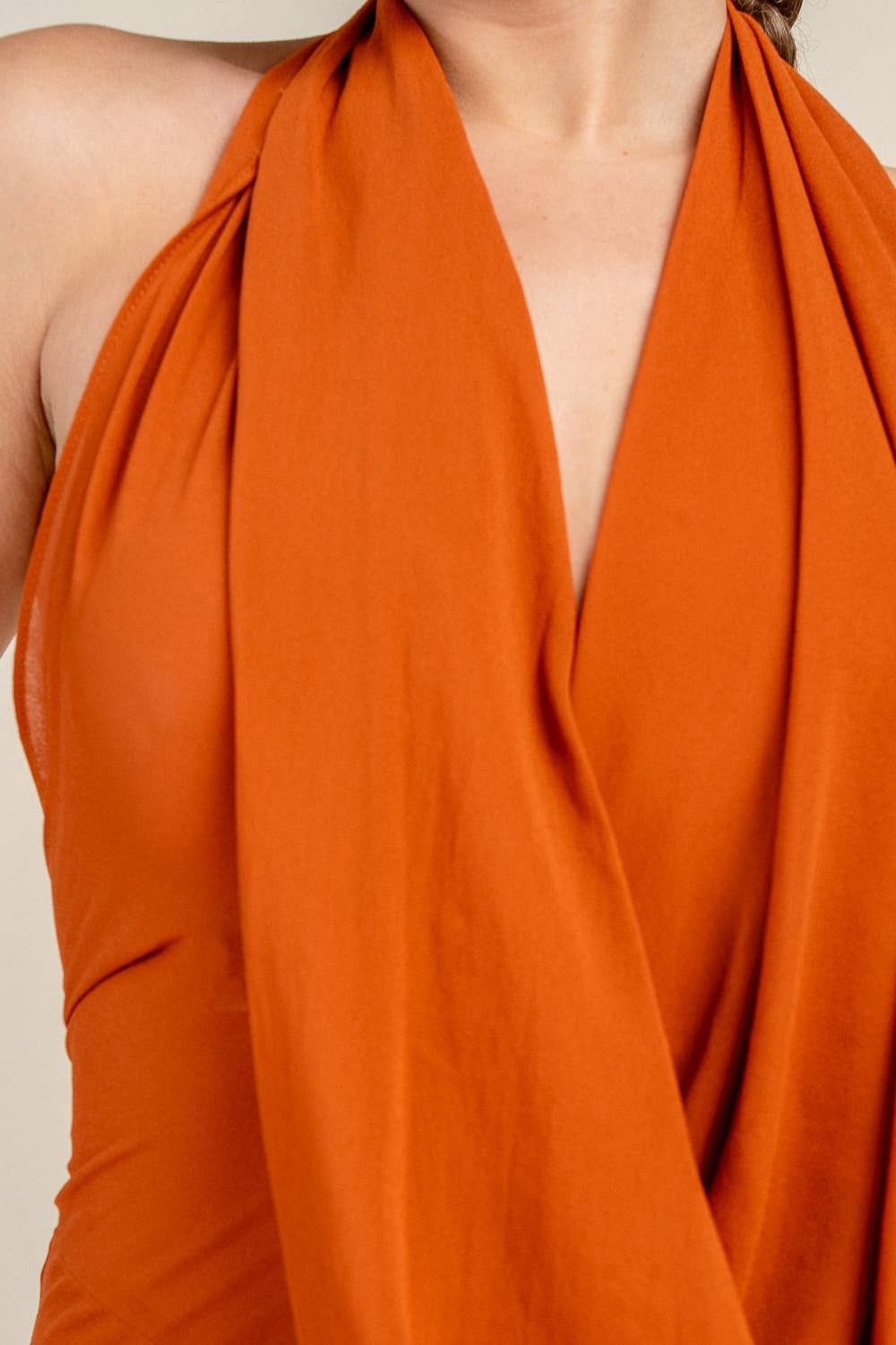 Halter Drape Maxi Dress - She Rare Boutique