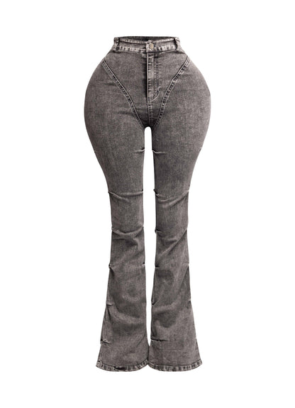 Curvy Ladies Bell Bottom Denim Pants