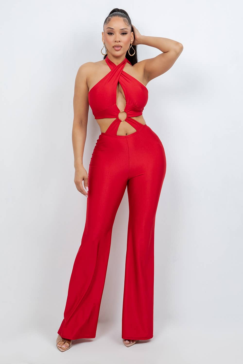 Red Alert Halter Jumpsuit