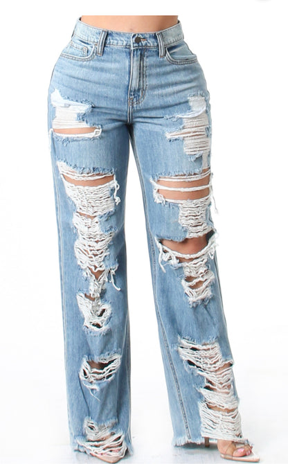 High Waist Boyfriend Jeans