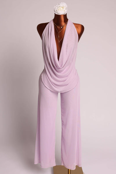 Lilac wide leg pant set from She Rare Boutique