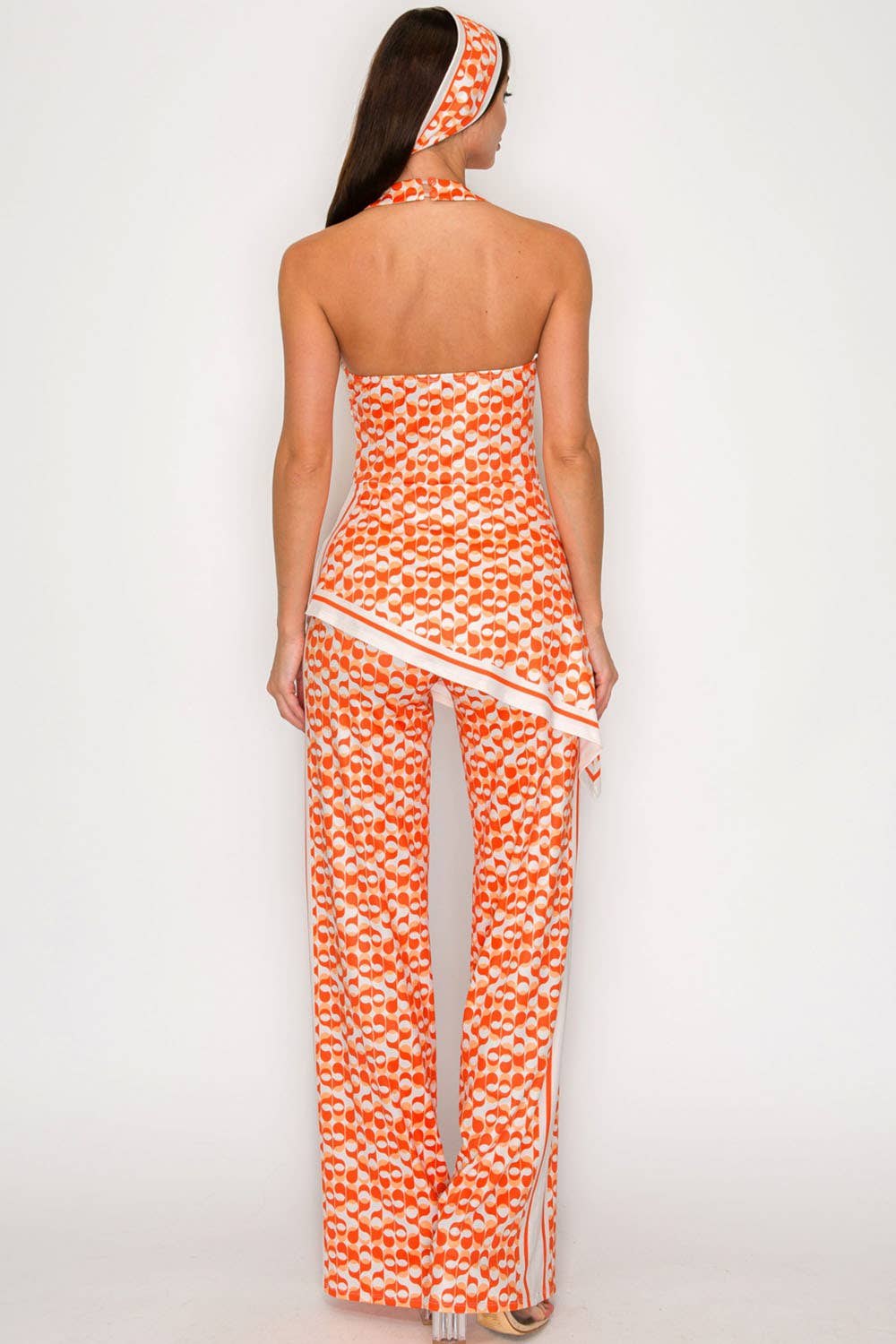 Orange Statement Halter Jumpsuit - She Rare Boutique