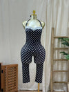 Polka Dot Capri Jumpsuit - She Rare Boutique