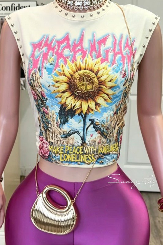 Sunflower Rebel Stud Tee - She Rare Boutique