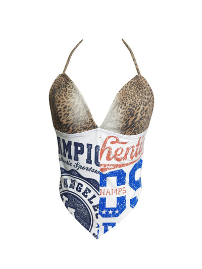 Wild Card Halter Corset Top - She Rare Boutique