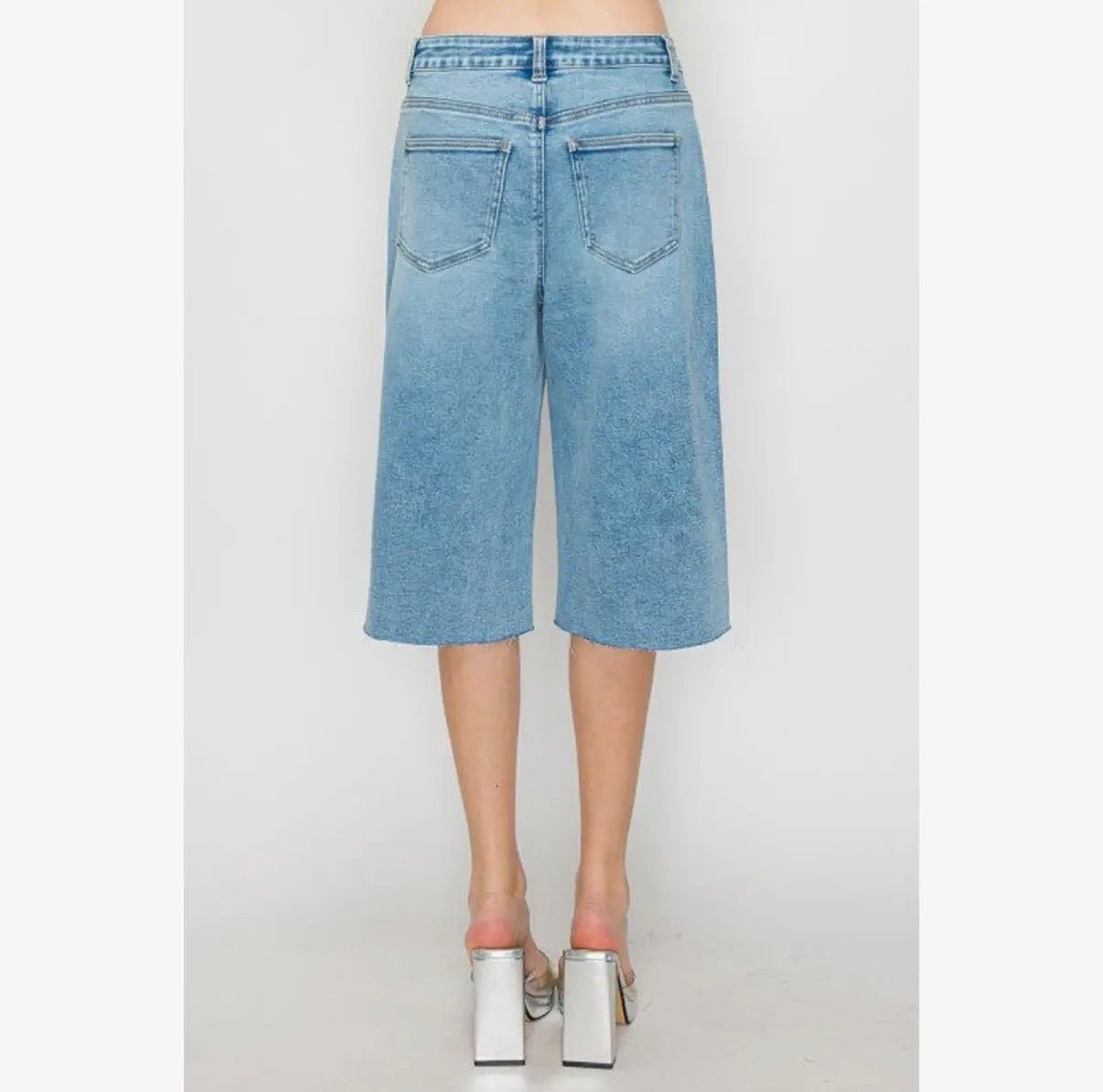 Wild Raw Hem Bermuda Denim Shorts - She Rare Boutique